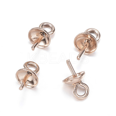 Ion Plating(IP) 304 Stainless Steel Cup Pearl Peg Bails Pin Pendants LS-X-STAS-G127-04RG-1