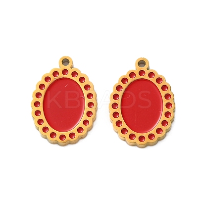 Ion Plating(IP) 304 Stainless Steel Red Enamel Charms STAS-M102-65G-1