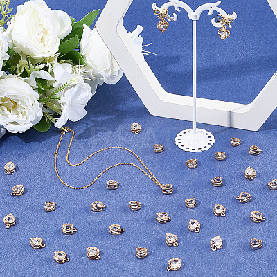 100Pcs Heart Alloy Charms ZIRC-SC0001-34-1
