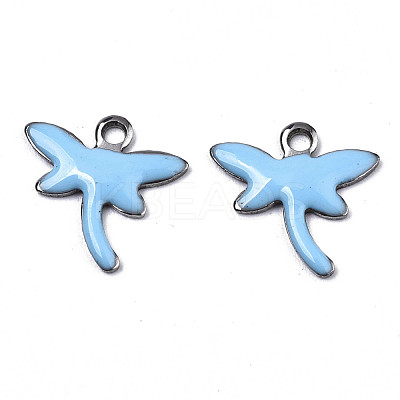 201 Stainless Steel Enamel Charms STAS-N088-19G-1