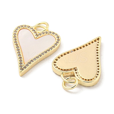 Brass Micro Pave Clear Cubic Zirconia Pendants KK-L211-015G-01-1