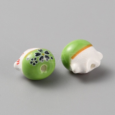 Handmade Porcelain Beads PORC-WH0006-02D-1