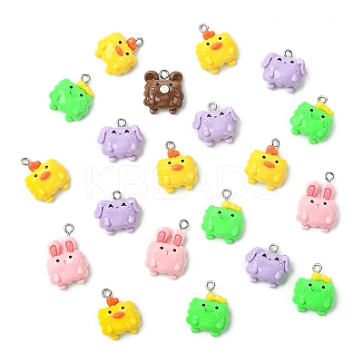 20Pcs Animal Series Opaque Resin Pendants CRES-YW0002-52-1
