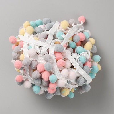 Macaron Color Polyester Pom Pom Ball Decorative Ribbons OCOR-WH0090-61A-1