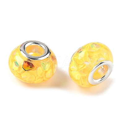 Transparent Resin Rondelle European Beads LS-RESI-S023-25-1