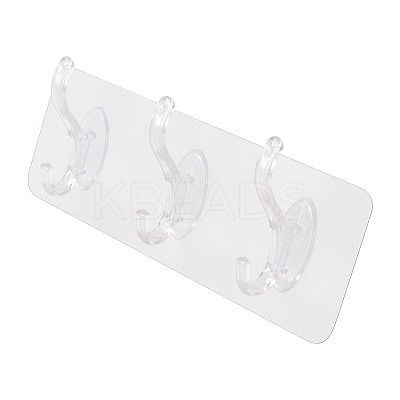 Self-adhesive Acrylic Wall Hook Hangers AJEW-TADJ0001-09B-02-1