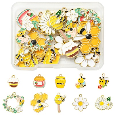 20Pcs 10 Styles Alloy Enamel Pendants ENAM-YW0008-98-1