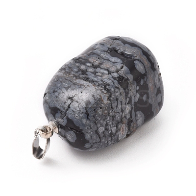 Natural Snowflake Obsidian Pendants G-K302-B04-1
