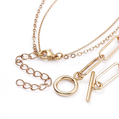Double Layer Necklaces & Chain Necklaces Sets NJEW-JN02753-1