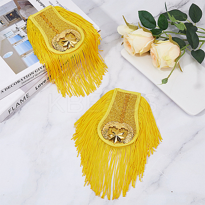 1 Pair Handmade Plastic with Polyester Tassel Epaulettes DIY-FH0007-12-1
