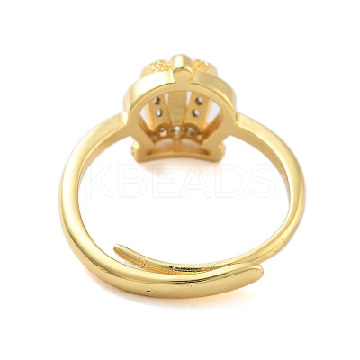 Crown Clear Cubic Zirconia Adjustable Rings RJEW-L120-017G-03-1
