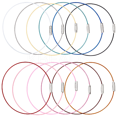36Pcs 12 Colors Steel Wire Bracelet Cord DIY Jewelry Making TWIR-SC0001-06-1