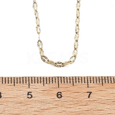 2MM 304 Stainless Steel Textured Dapped Chain Necklaces NJEW-T016-14G-1