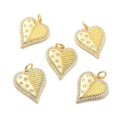Brass Micro Pave Cubic Zirconia Pendants KK-E015-15G-1