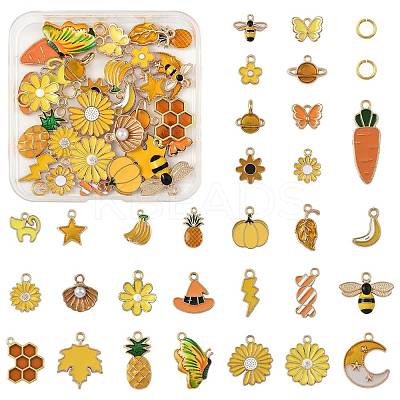 30Pcs Alloy Enamel Pendants FIND-FS0004-48-1