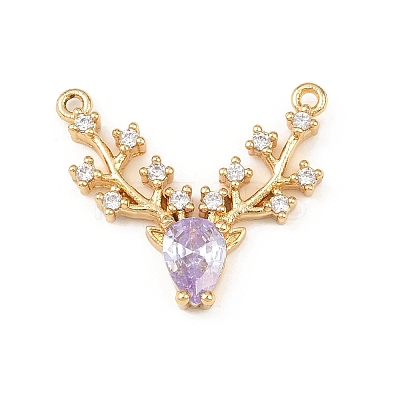 Brass Micro Pave Cubic Zirconia Pendants KK-F919-29G-03-1