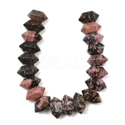 Natural Rhodonite Double Terminated Point Beads Strands G-T142-95-1