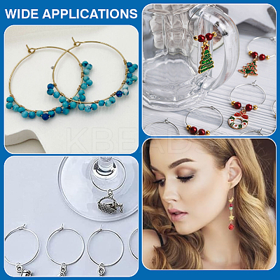 60Pcs 2 Colors 316 Surgical Stainless Steel Wine Glass Charms Rings STAS-LP0001-05B-1