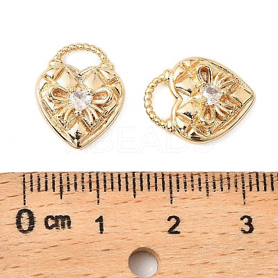 Brass Micro Pave Cubic Zirconia Pendants KK-K351-63G-1