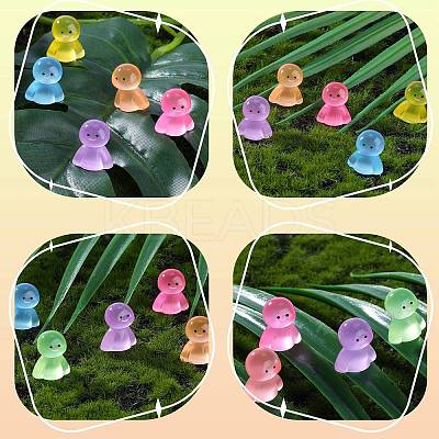 80Pcs 8 Colors Luminous Resin Doll Ornaments RESI-SZ0003-49-1