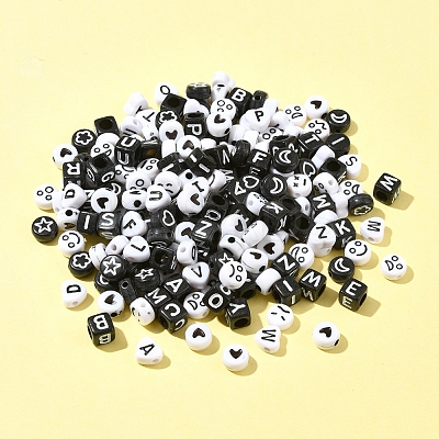 200Pcs Mixed Style and Shapes Acrylic Beads OACR-FS0001-68B-1