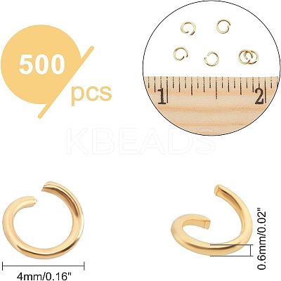 1000Pcs 304 Stainless Steel Jump Rings STAS-UN0043-70-1