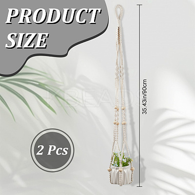 Cotton Crochet Macrame Hanging Planters AJEW-WH20042-17D-1