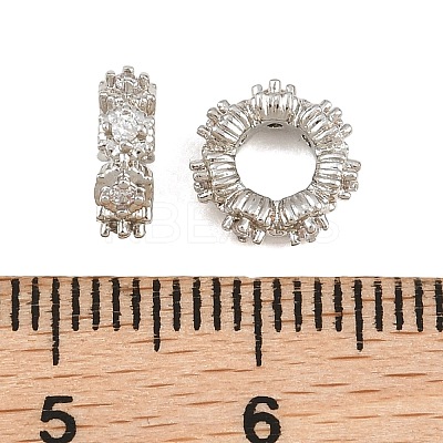 Brass Micro Pave Clear Cubic Zirconia European Beads KK-CBA6A75-44P-1