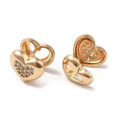 Brass Cubic Zirconia Hoop Earrings for Women EJEW-M238-06KCG-1