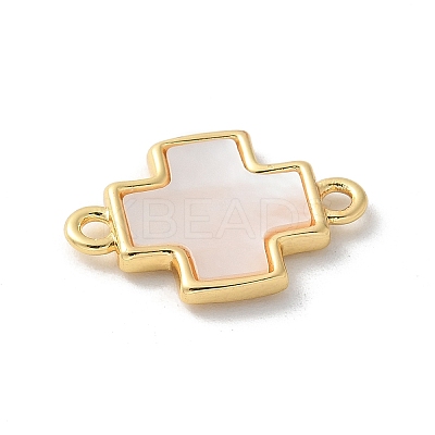 Natural White Shell Connector Charms KK-P292-12G-1
