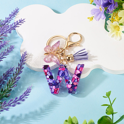 Resin Butterfly Pendant Keychains KEYC-TAC0034-03W-1