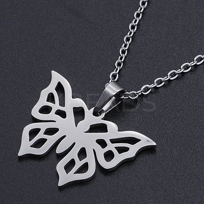 Non-Tarnish 201 Stainless Steel Pendants Necklaces NJEW-S105-JN709-45-1-1