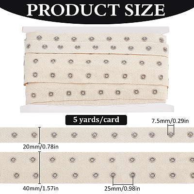 5 Yards 201 Stainless Steel Snap Button Tape OCOR-WH0078-190B-03P-1