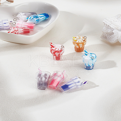 12Pcs 6 Colors Resin Pendants CRES-LP0001-06-1