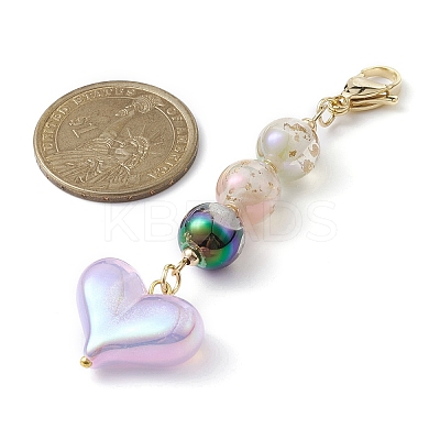 Heart Acrylic Pendant Decorations HJEW-JM01131-1