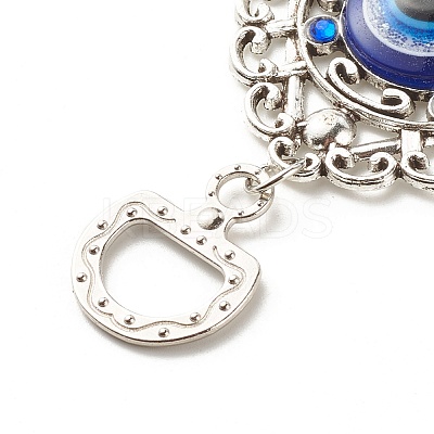 Teardrop Glass Turkish Blue Evil Eye Pendant Decoration HJEW-I008-03AS-1