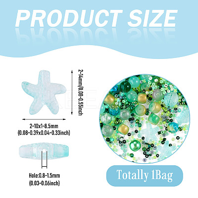 1Bag Mixed Styles Glass Beads GLAA-TADJ0001-10A-1