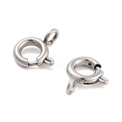 Non-Tarnish 316 Stainless Steel Spring Ring Clasps STAS-B072-08P-02-1