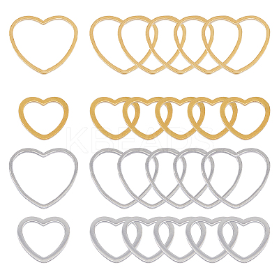 24Pcs 4 Style 201 Stainless Steel Linking Rings STAS-HY0001-19-1