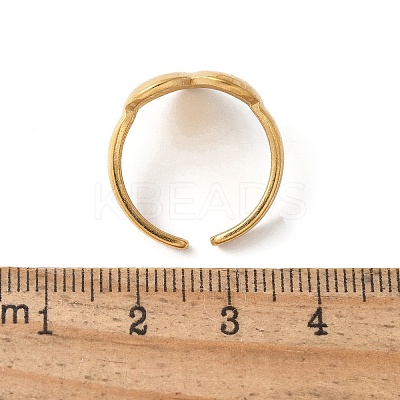 304 Stainless Steel Open Cuff Ring for Women RJEW-Z088-01G-02-1