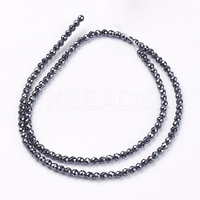 Non-magnetic Synthetic Hematite Beads Strands G-S086-3mm-1