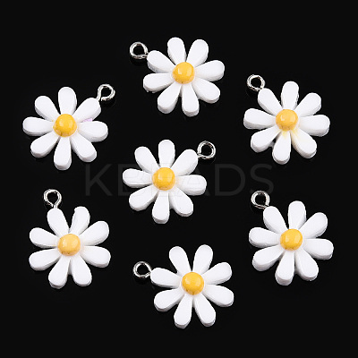 Opaque Resin Pendants X-RESI-WH0037-01B-1