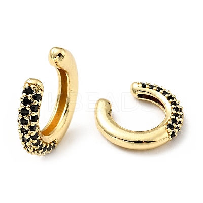 Cubic Zirconia C-Shaped Cuff Earrings EJEW-G295-19G-02-1