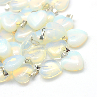 Heart Opalite Pendants G-Q371-10-1