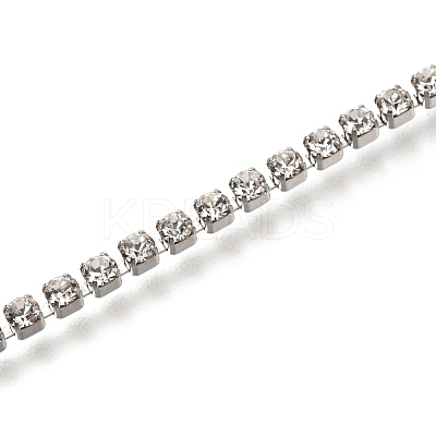 304 Stainless Steel Rhinestone Cup Chain Bracelets AJEW-B004-01B-A-1