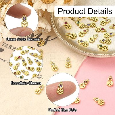 30Pcs Brass Micro Pave Cubic Zirconia Pendants ZIRC-CJ0001-18-1