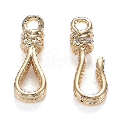 Brass Hook and Eye Clasps KK-F120-016G-1