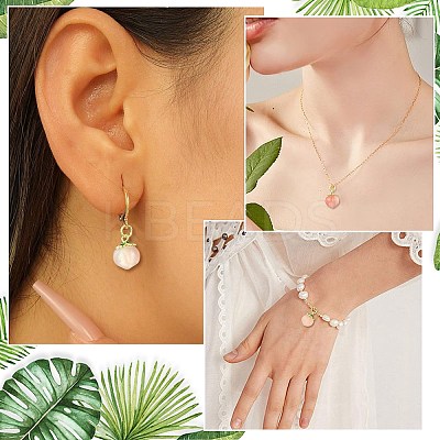 10Pcs 2 Styles Natural Agate Peach Charms KK-CJ0003-24-1