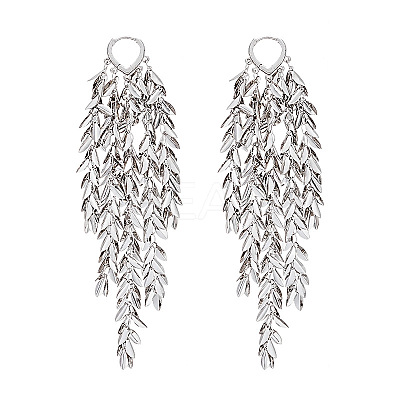 Leaf Tassel Brass Chandelier Earrings FS-WGB1A2D-02-1