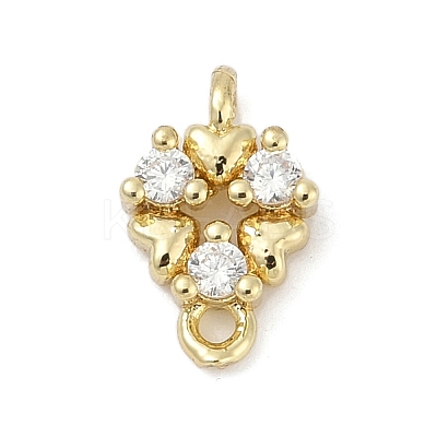 Brass Micro Pave Clear Cubic Zirconia Connector Charms LS-KK-Z094-08G-01-1